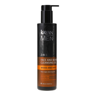 Очищувальний гель 2в1 для бороди й обличчя для чоловіків Kayan Men, 250 ml